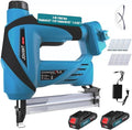 Nail Gun Battery Powered, Cordless Nail Gun with 2 * 2.0Ah Li-ion Battery, 20V 2 in 1 Electric Nail Gun with Staple Remover, Battery Nail Gun for Upholstery, Small Projects and Woodworking