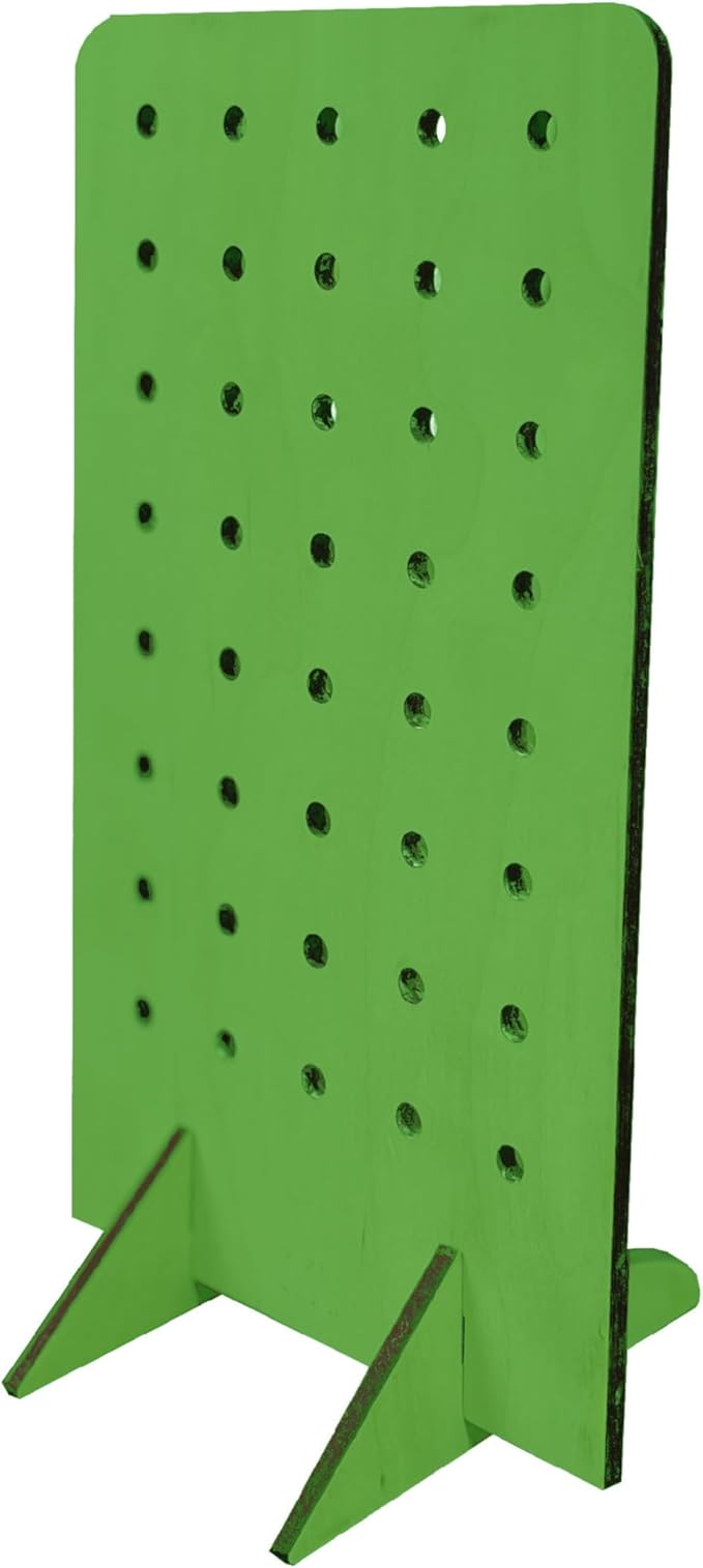 Torched Pegboard Display Stand for Jewelry, Craft Shows, Selling, Vendor Events, Tools, Peg Board Accessories Rack Organizer, Small 5.88" L x 4.3" W x 9.88" H, Green
