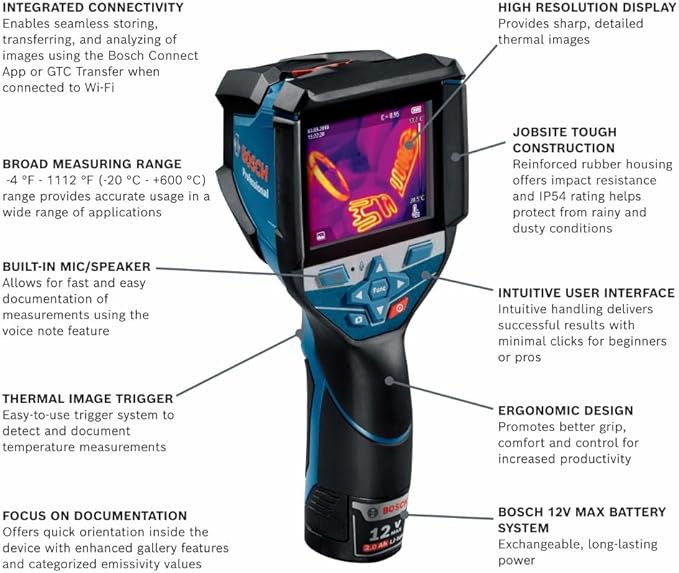 Bosch GTC600C 12V Max Connected Thermal Camera
