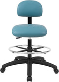 Chair Master FSS Series Square seat Tall (24"-34") seat Height Chair. Vinyl-for Office, Garage, Desk, Shop, Computer, Doctor, Medical, Easy to Clean! 18" Footring ((Aqua, Tall, _Standard Casters)