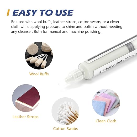 SCOTTCHEN Diamond Polishing Paste,14,000 Grit 0-1 Microns Lapping Compound with 50% Concentration of Diamond Powders for Jewelry, Metal, Ring, Glass, Coin,etc.-5 Gram