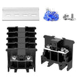 5Pcs JHY1 DIN Rail Terminal Blocks, 660V 32A, 6mm², Detachable & Assemblable Terminal Strip Blocks, 10Pcs 16-14 AWG Insulated Fork Spade Wire Connectors & 3.15 Inch DIN Rail Included