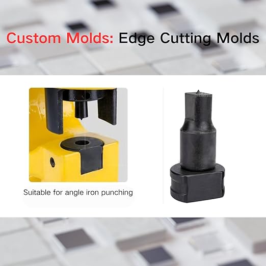 4-Piece Square Hole Punch Die Set for Hydraulic Punch Tool - Compatible with CH-70 Machine, Metal Punching Dies for Steel Sheet, Copper Plate, Aluminum Plate (4-Piece Square Punch Die Set)