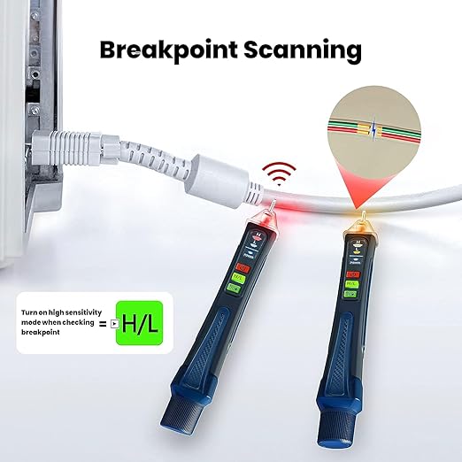 Voltage Tester, Non Contact Voltage Detector, Circuit Tester Dual Range Voltage Sniffer 12V-1000V/48V-1000V, Live Wire Tester with Alarm and Flashlight, Electrical Tester with LCD Display