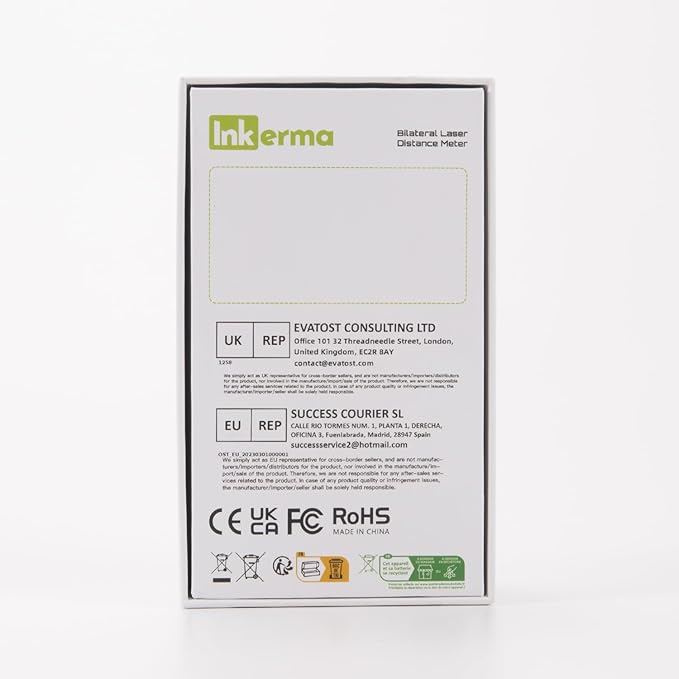 Laser Measurement Tool, Inkerma Bilateral Laser Distance Meter,Rechargeable Laser Measure with Color Backlit LCD Display, Angle Sensor, Pythagorean Mode, Area and Volume