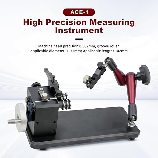 Coaxiality Measuring Instrument,Concentricity Tester, Measuring Dia 1-35mm, Length 102mm, Precision Resolution 0.002mm, with a Measuring Stand, for Measuring Stepped Shafts, Bushings et al