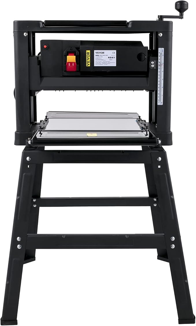 VEVOR Thickness Planer - 13-Inch Benchtop Wood Planer, 2000W, 8000 rpm, 15 AMP, Foldable, 6m/min Planing Speed, Iron Stand, Dust Exhaust for Woodworking