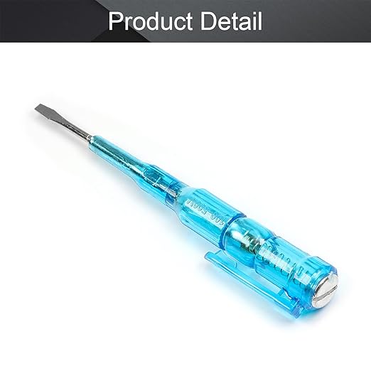 Fielect 3pcs Voltage Detector Pen Test Screwdriver Steel Batch Screwdriver Test Pencil JRDB-107 AC/DC 100-500V Blue Clear