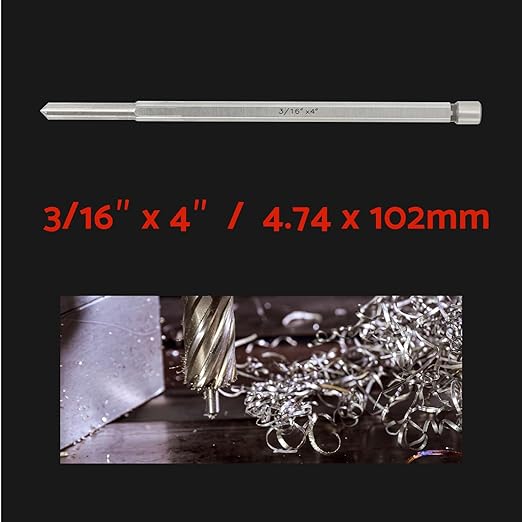 S&F STEAD & FAST Pilot Pin for Annular Cutter 2-Pc, 3/16" x 4", for Mag Drill Bit Cutting Diameter 7/16" DOC 2"