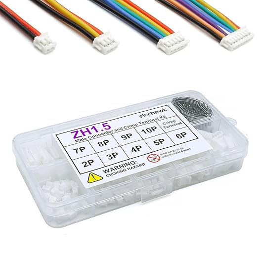 ZH 1.5MM Connectors and Crimp Terminal kit Compatible with JST ZH 1.5 Connector 2/3/4/5/6/7/8/9/10 Pin Housing