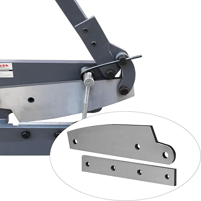 KAKA INDUSTRIAL Manual Metal Shear HS-12, 12 inch Throatless Cutting Machine for Sheet Metal, Plate Steel and Round Bars - Portable Workbench-Mounted Tool
