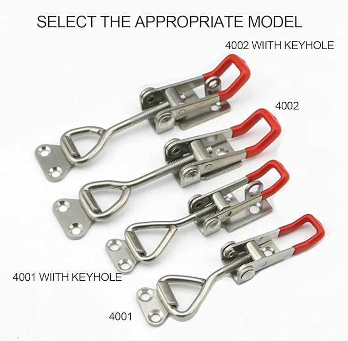 Adjustable Toggle Latch Clamp 4001, 330 Lbs 150Kg Holding Capacity, 4001 Heavy Duty Quick Release Pull Latch Toggle Clamp (R4001-8PCS)