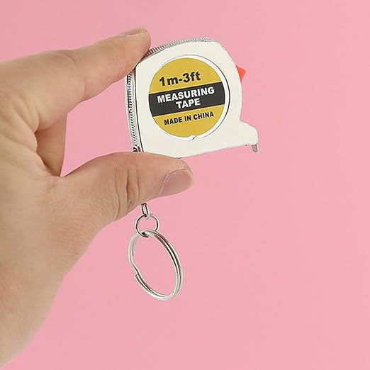 12 Pack Mini Tape Measure Keychains, 1.5 Inch Retractable Measuring Tapes with Lock, Small Functional Ruler for Party Favors, Gift Bags, Classroom Rewards, 1m/3ft