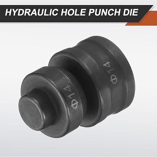 HARFINGTON Hydraulic Hole Punch Die Φ14mm Round Hole 40Cr Steel Electric Punching Kit for CH60 Electric Punching Machine, Black