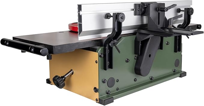 401100HI 10-Inch Spiral Cutterhead Benchtop Jointer with Cast Iron Tables, 20 TC Inserts, Extra Long 24" Aluminum Fence, Additional 7-3/8" Fence Brackets, and a 12-amp Motor