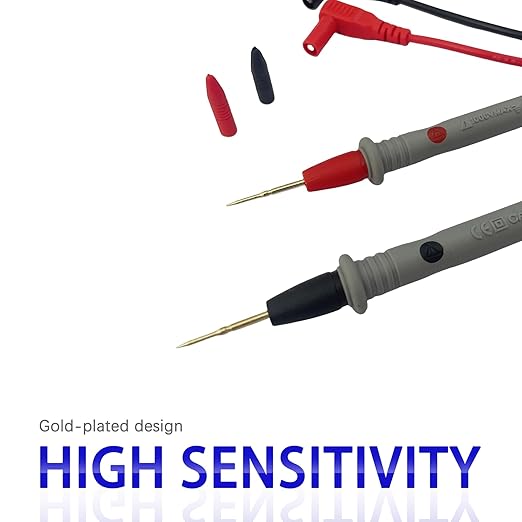 Digital Multimeter Test Leads, Professional Grade Test Probes with Silicone Cables, Red and Black