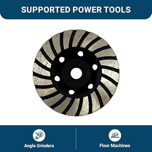 Benchmark Abrasives 4 Inch Turbo Cup Type Diamond Grinding Cup Wheel for Angle Grinder with 5/8"-11 Arbor Hole Use On Concrete, Granite, Marble, Masonry, Natural Stone