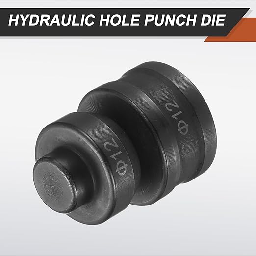 HARFINGTON Hydraulic Hole Punch Die Φ12mm Round Hole 40Cr Steel Electric Punching Kit for CH60 Electric Punching Machine, Black