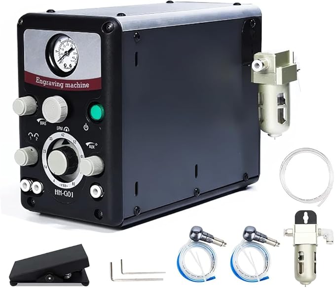 Pneumatic Impact Engraving Machine Pneumatic Engraver Machine Hand Engraving Stone Setting Tools Engraving Machine for Jewelry Making Metal Engraving and Carving