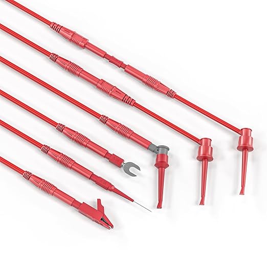 Goupchn 28PCS Multimeter Test Leads Kit with Alligator Clips Test Hook Clips Wire Piercing Probes Replaceable Precision Sharp Probes for Electrical Testing