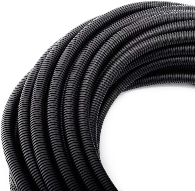 ZhiYo 50FT 3/8” Wire Loom Split Tubing Auto Wire Conduit Flexible Cover | High Temperature Heat Resistant -40F to 257F | Plastic Cover for Electrical Wires & Cables
