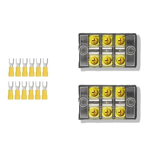 Terminal Block 2 Wrapped 3 Circuits 30A 450v Double-Row Screw terminals and 12 Pieces Connectors