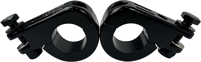 Universal Gloss Black Foot Peg P-Clamp mounting kits Compatible with for Harley Touring Road King Engine Bars Most Motorcycle 1-1/4 Inches(32MM) highway bars