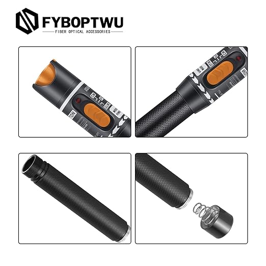 Fiber Optic Cable Troubleshoot Kit - 1pc Visual Fault Locator & FC to LC Adapter & 1pc LC, SC, ST, FC Coupler & 3 Short Patch Cords (Mode Number: VFL-10)