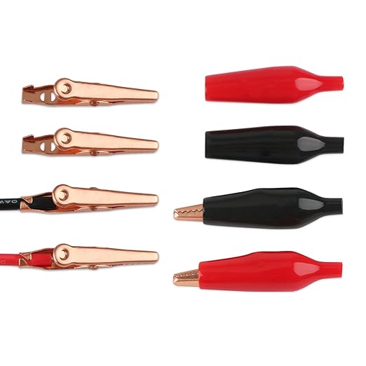 DROK Jumper Wires with Alligator Clips Electrical - 10pcs 45mm Large Pure Copper 19.6 inches/50cm Test Leads with Alligator Clips for Multimeter Electrical Testing