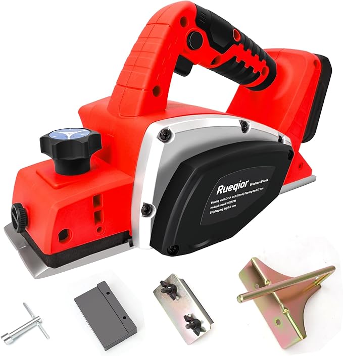 Cordless Handheld Planer for Milwaukee 18V M18 Battery, 15000 RPM Power Wood Planer, 3-1/4 Inch Brushless Power Planer for Woodworking, Carpenter Home DIY(No Battery)