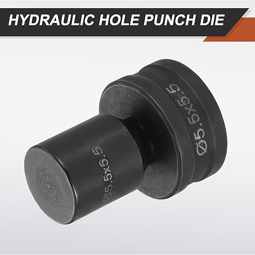 HARFINGTON Hydraulic Hole Punch Die 5.5x5.5mm Square Hole 40Cr Steel Electric Punching Kit for CH70 Electric Punching Machine, Black