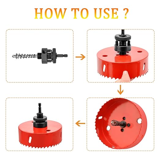 Hole Saw Heavy Duty bit Hex Shank,Hole Saw HSS with Arbor Bi-Metal & Heavy Duty Hole Saw Cutter for Wood Corn Hole Boards Plastic Drywall (φ74)