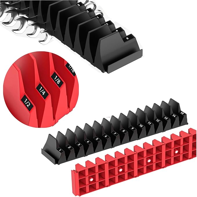 92PCS Magnetic Modular Wrench Organizers for Tool Drawers, Wrench Organizer with Metric&Sae Labels, Wrench Organizer for Tool Box, Magnetic Wrench Organizer, Best Gift for Father,Brother and Boyfriend