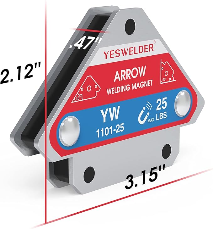 YESWELDER 25 LB Welding Magnet-4 Pieces of Magnetic Welding Holder 25 LBS Holding Power Welding Accessories