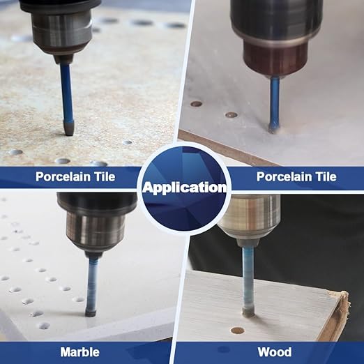 Masonry Drill Bit BRSCHNITT 3/16",1/4"*4,5/16"*2,3/8"*2,1/2" Carbide Tips Concrete Drill Bit Set for Pots Bottles Ceramic Tile Glass Brick Ceramic Triangle Shank