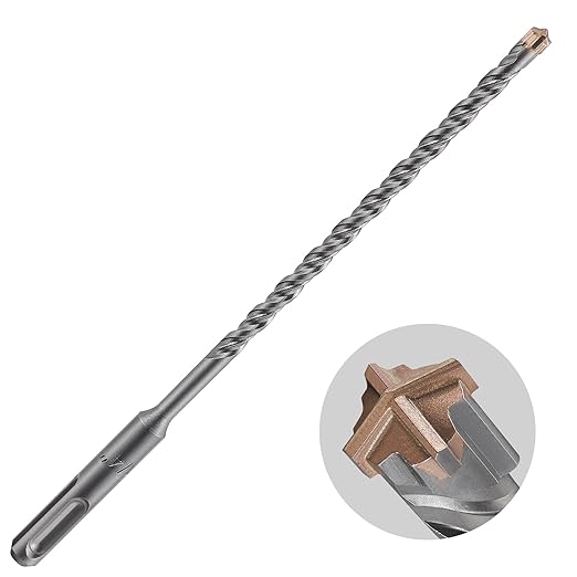 5pcs 1/4" X 8"-6" Cross-Type Double Thread Carbide Drill Bits for Concrete, Brick, Stone, Hammer Drill