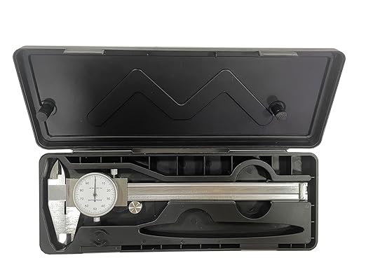 6 Inch Dial Caliper, MFQNENLK 4-Way Measurement Calipers, 0.001 Accuracy Imperial Shockproof Measuring Tool with Plastic Case (Dial Caliper 0-6" Range)