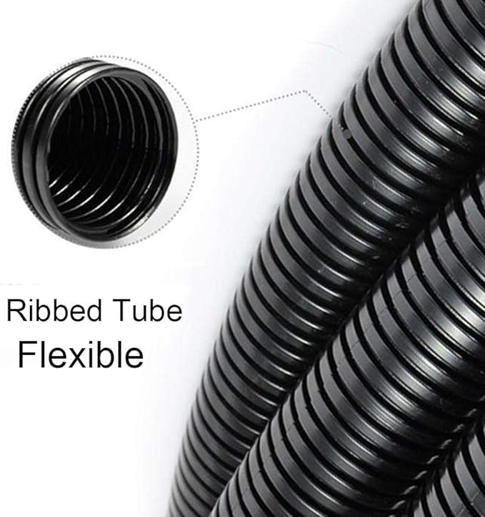 ZhiYo 50FT 3/8” Wire Loom Split Tubing Auto Wire Conduit Flexible Cover | High Temperature Heat Resistant -40F to 257F | Plastic Cover for Electrical Wires & Cables