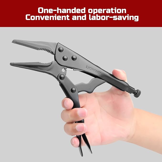 Lichamp 5PCS Vice Locking Pliers Set, 10 9 7 6 5 inches Curved Jaw Vise and Curved Jaw Grip Pliers Set