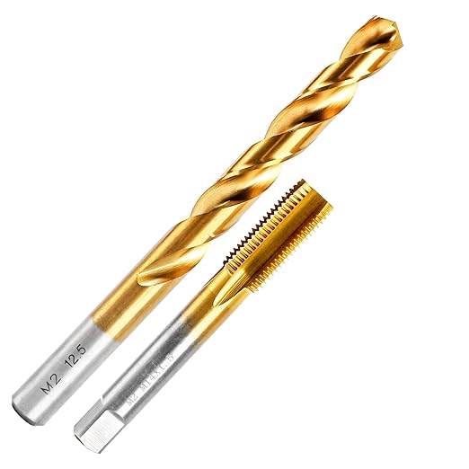 M14x1.5 Tap and 12.5mm Drill Bit Kit, M2 HSS Metric Drill and Tap Set, Combination of Drill and Tap Kit for Metal