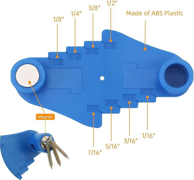 Center Scriber, Multifunction Magnetic Center Finder Tool, Woodworking Offset Marking Gauge for Carpentry with Hexagonal Pencil, Pencil Sharpener, Magnetic Scriber (Blue)
