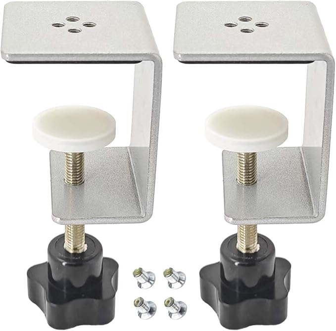 2 Inch Heavy Duty Metal C-Clamps for Woodworking, 2 Pack, Grey, Ideal for Acrylic, Plexiglass, Plastic, and Wood Sheets