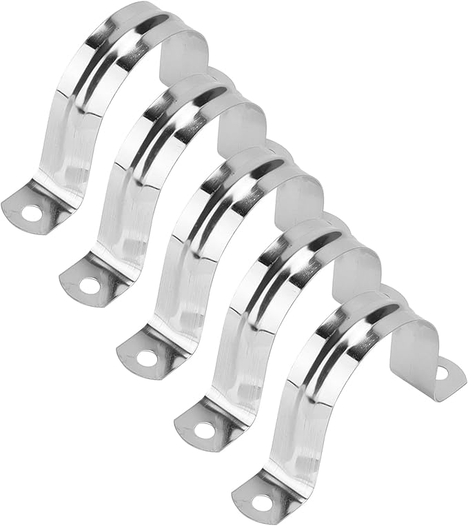 100 PCS 2 Inch U Pipe Strap, M50 Stainless Steel Bracket Clamp for PVC Pipe, 50mm