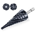 M35 Four Spiral Flute Cobalt Step Drill Bit, 3/16"-7/8" Wear-Resistant TiAlN Coated Four-Flute Step Bit, 1/4" Hex Shank Unibit Step Bit for Metal, Stainless Steel, Aluminum, Wood, Plastic