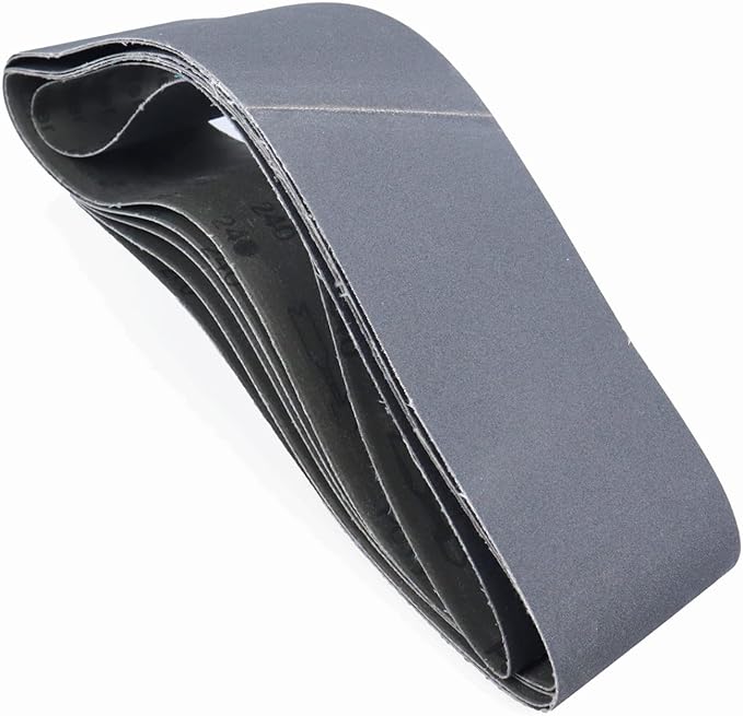 4 x 36 Inch Sanding Belts 240 Grit, Silicon Carbide Knife Sharpening Sanding Belts for Metal Woodworking Wet Dry Polishing,6-Pack
