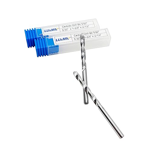 5/32" Solid Carbide Jobber Drill Bits with Straight Shank and 118° Point Angle, Made from Tungsten Carbide Material,2-Pieces