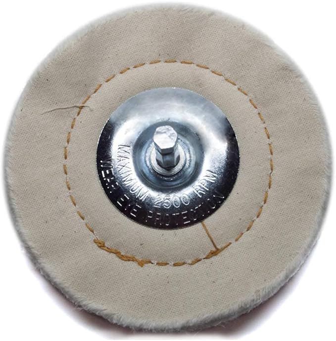 Benchmark Abrasives 4" Cotton Cushion Sewn Buffing Polishing Wheel for Bench Grinder with 1/4" Mandrel, for Polishing Finishing Smoothing on Aluminum, Stainless Steel (Cotton Cushion)