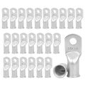25Pcs 1/0 AWG 3/8"(M10) Stud Tinned Copper Ring Terminals Battery Cable Ends Wire Lugs 1/0 Gauge Battery Cable Lugs Heavy Duty Cable Lugs Bare Copper Eyelets Tubular Ring Terminal Connectors
