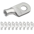 SELTERM 10pcs 8 AWG-1/4 Stud (Wide Pad) Tinned Copper Wire Lugs,Heavy Duty Battery Cable Ends,8 Gauge Ring Terminals,UL Battery Lugs Marine Grade Copper Eyelets Electrical Battery Terminal Connectors