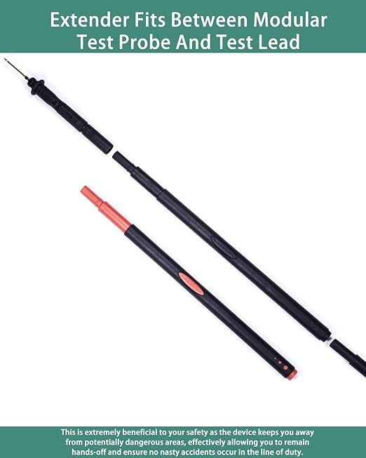 Multimeter Leads, Test Probe Extenders Kit, Extenders Fits Between Modular Test Probes& Leads(2 PCS, Black and Red) BC5540200